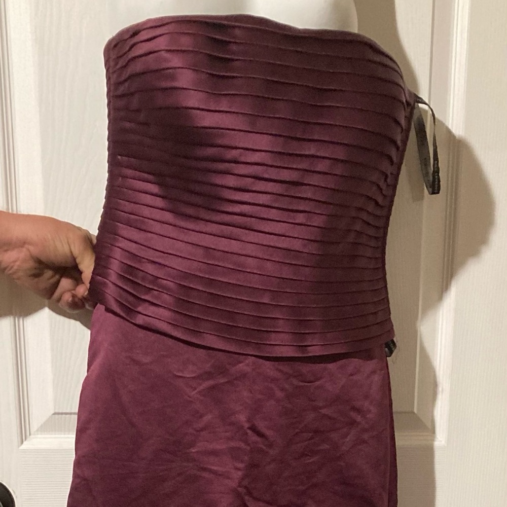 Bill Levkoff Burgundy Satin bustier and skirt set size 12